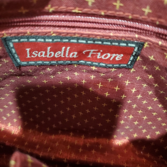 Brown and Red Isabella Fiore Women's Bag with Dog Design - Picture 4 of 7